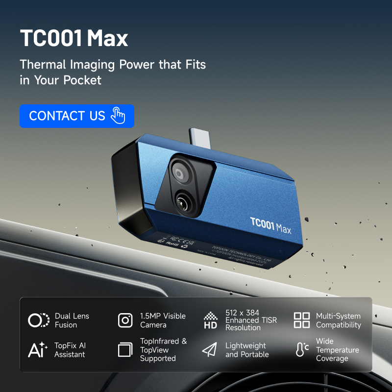 Topdon Tc001 Thermal Camera - กล้องถ่ายภาพความร้อนอินฟราเรดแบบพกพา TOPDON TC001 Max รุ่นเลนส์คู่ ขนาดเล็ก