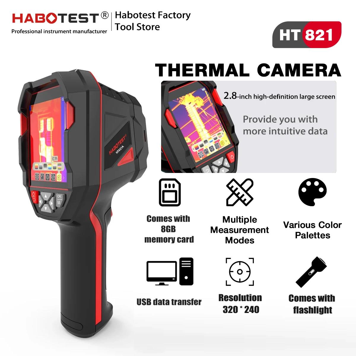 Nf 521 Thermal Imaging Camera - HABOTEST HT821A กล้องความร้อน 96X96 พิกเซลการก่อสร้าง HT821AS